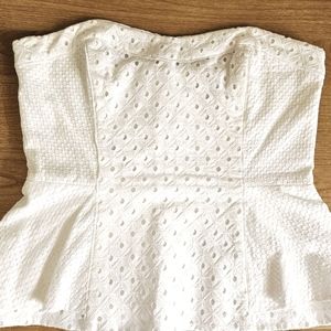 White House Black Market white eyelet bustier size 2.